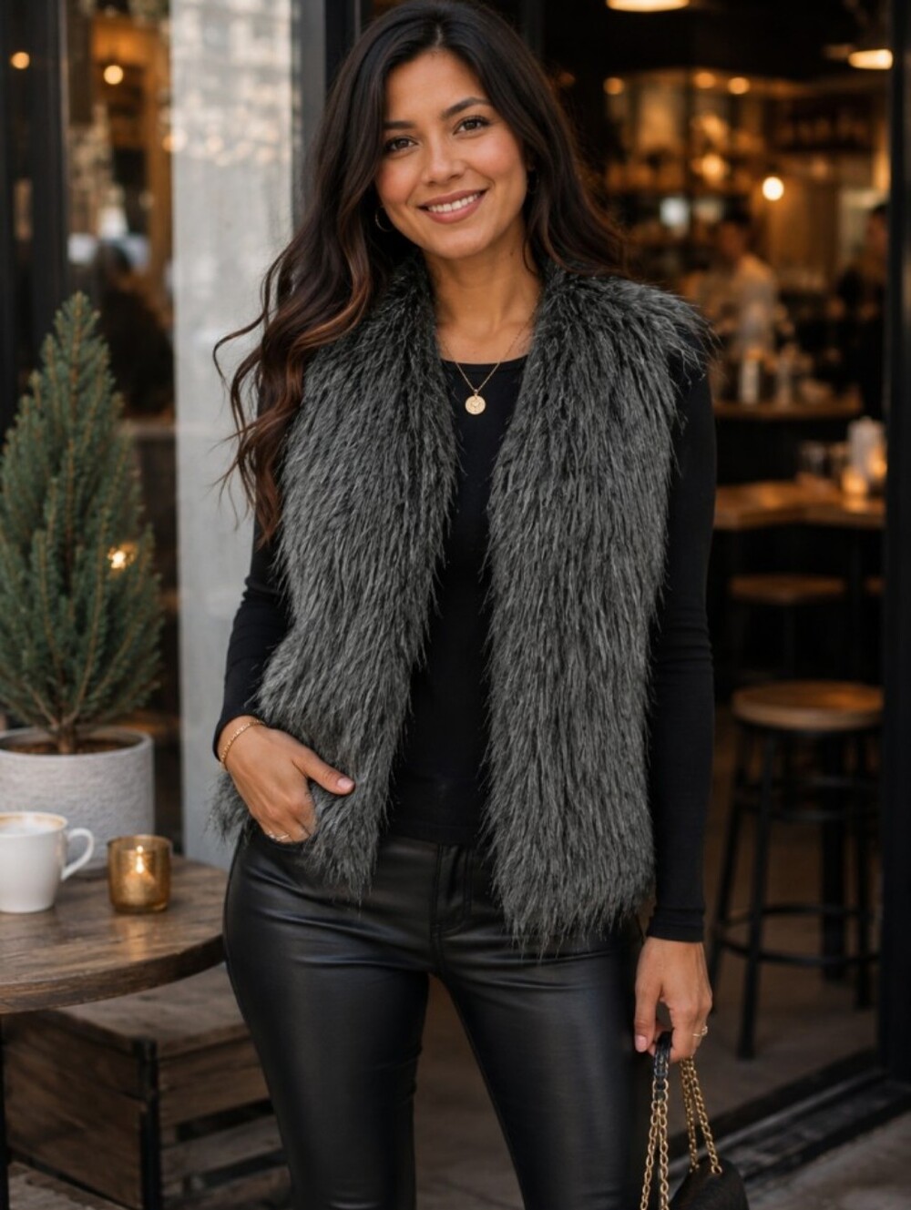Faux‎ Fur vest L